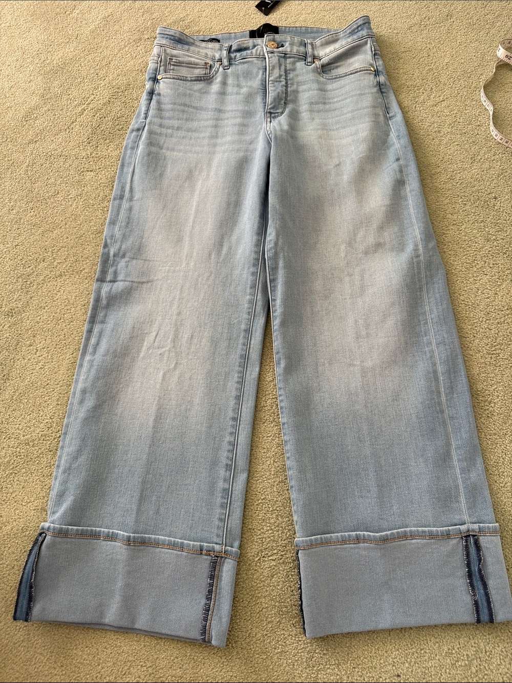 WHBM High Rise Wide Leg Crop Casual Cuffed Style